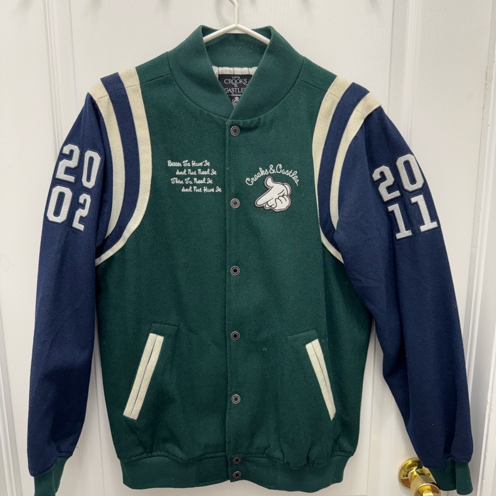 Mens Green and Blue Jacket by Crooks & Castles